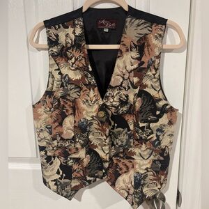 Vintage Cat Tapestry Vest